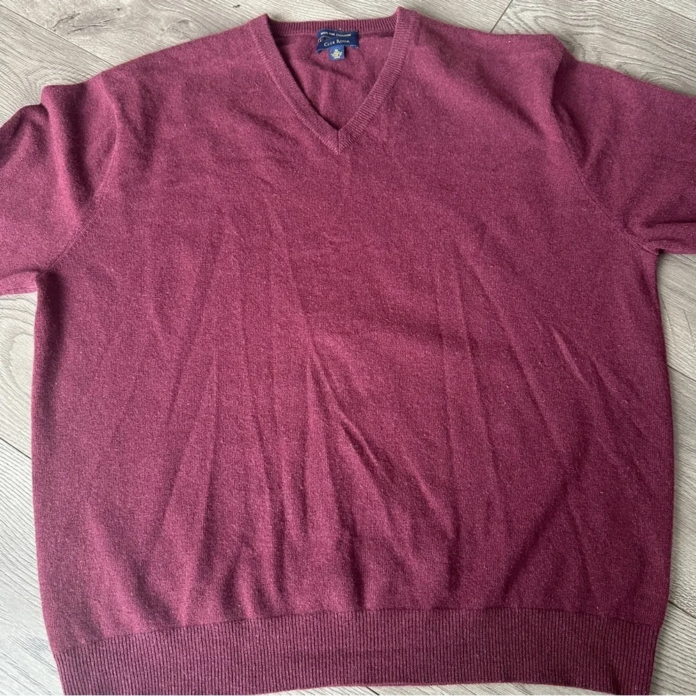 Club Room Cashmere Men's Burgundy Sweater size XL - Picture 4 of 8